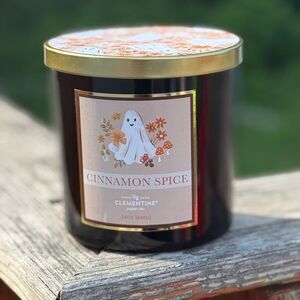 Clementine Paper Inc Cinnamon Spice 3 Wick Candle 24oz Ghost Mushroom Design